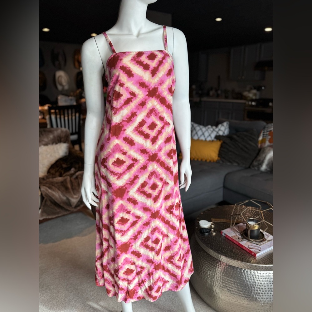 Off-white, pink & red sundress. Lightweight and easy!